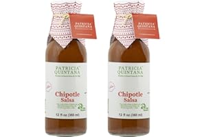Patricia Quintana Chipotle Salsa- Authentic Artisanal Mexican Ingredients - Perfect topping to your tacos, burritos, enchiladas or other favorite food (12 oz, 2 Bottles)