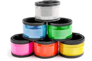 esonstyle Pack of 6 LED Light Up Band Slap Bracelets Night Safety Wrist Band for Cycling Walking Running Concert Camping Outdoor Sports