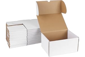 ZBEIVAN 8x6x4 White Shipping Boxes Set of 20, Corrugated Cardboard Mailer Boxes for Packaging Small Business Mailing Gifts