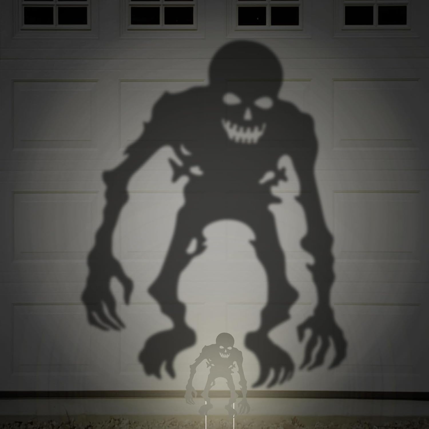 Garage Door Decorations - Halloween Decorations Outdoor Yard Decor: 1ct Scary Skeleton Yard Sign for Spot Light Projection, Large Spooky Silhouette Shadow, Haunted House Wall Garage Door Decorations for Kids Home School Party