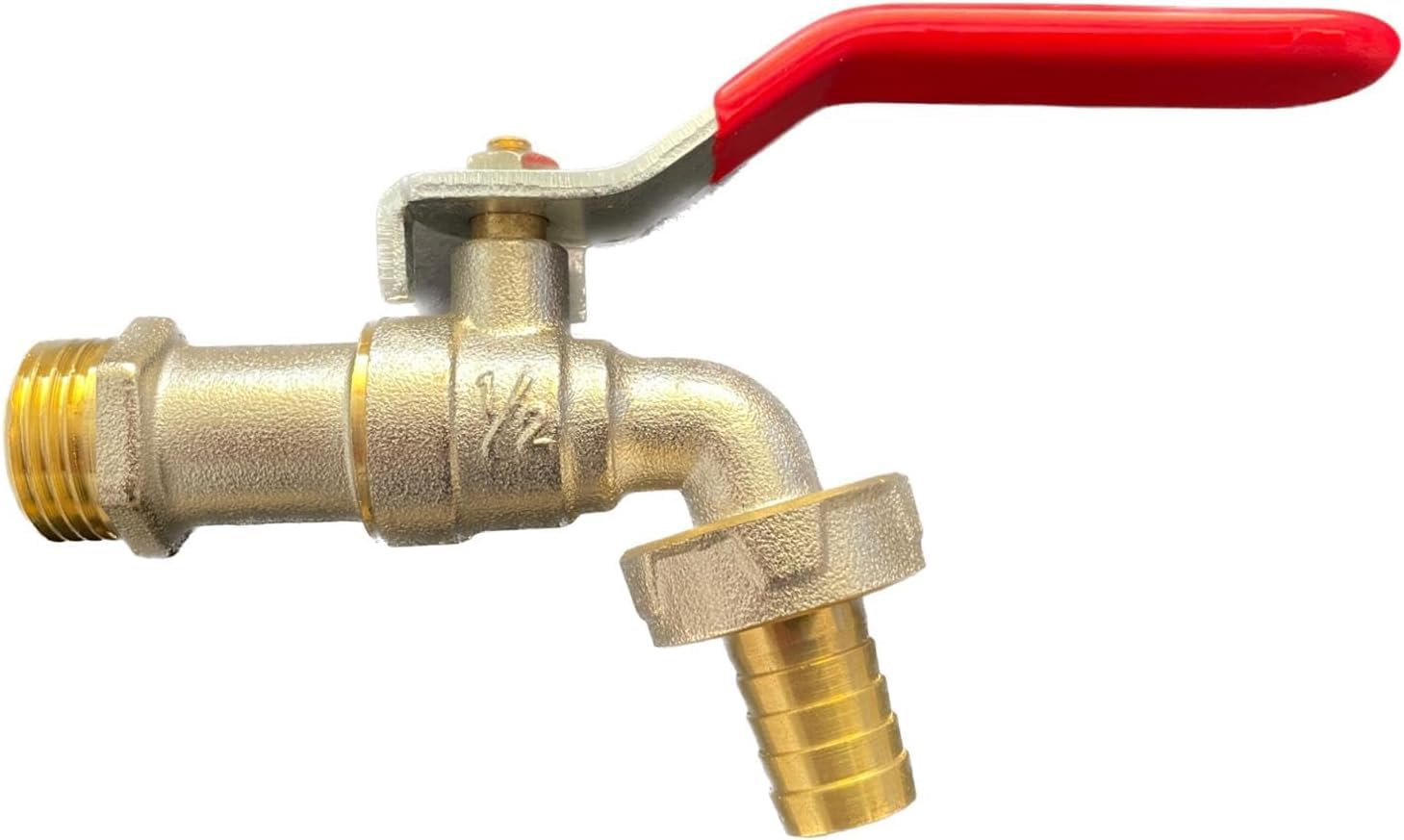 Hortafix Garden Lever Bib Tap Red Handle Quarter Turn 1/2"
