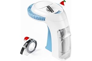 EazeID Embossing Label Maker Machine, Retro Embossed Label Maker Manual, Vintage Omega S Home Labeler Embosser with Embossing Labeler Refill 3/8"(9mm) 3D for Kitchen Classroom Office