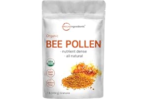 MICRO INGREDIENTS Organic Bee Pollen Granules, 1lb | Pure Fresh Harvest, Natural Superfood, Raw Sweet Flavor | Rich in B Vitamins, Minerals, Protein, & Antioxidants | Keto, Non-GMO