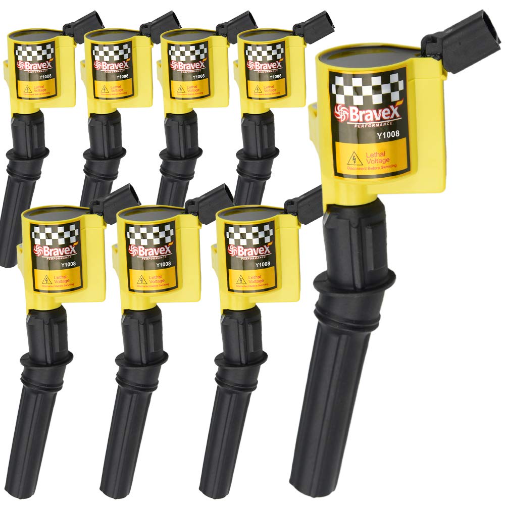 Photo 1 of High Performance Ignition Coil 8 Pack -Upgrade 15% More Energy For Ford F-150 F-250 F-350 4.6L 5.4L V8 CROWN VICTORIA EXPEDITION MUSTANG LINCOLN MERCURY Compatible & DG508 DG457 DG472 DG491 (YELLOW)
