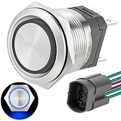 22mm Push Button Switch 15A 110V/120V Momentary 2NO
