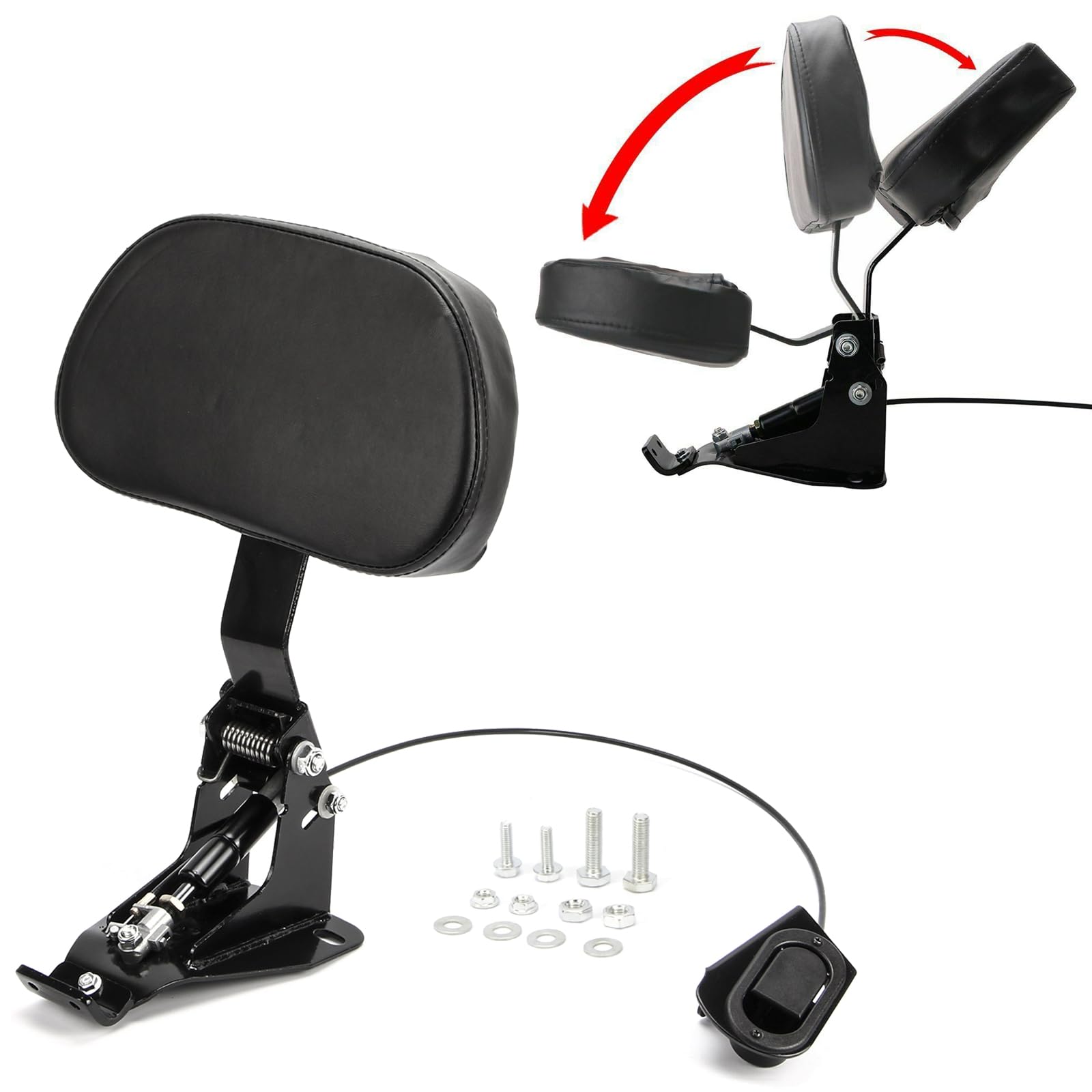 Photo 1 of Adjustable Rider Backrest For Harley Davidson, One-Button Angle Adjustment Front Driver Sissy Bar, for Touring Road King Road Glide Street Glide Electra Glide Ultra Limited 2009-2023