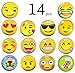LimBridge 14-Pack Refrigerator Magnets, Emoji Magnets 3D Funny Cute School Lockers Accessories Set
