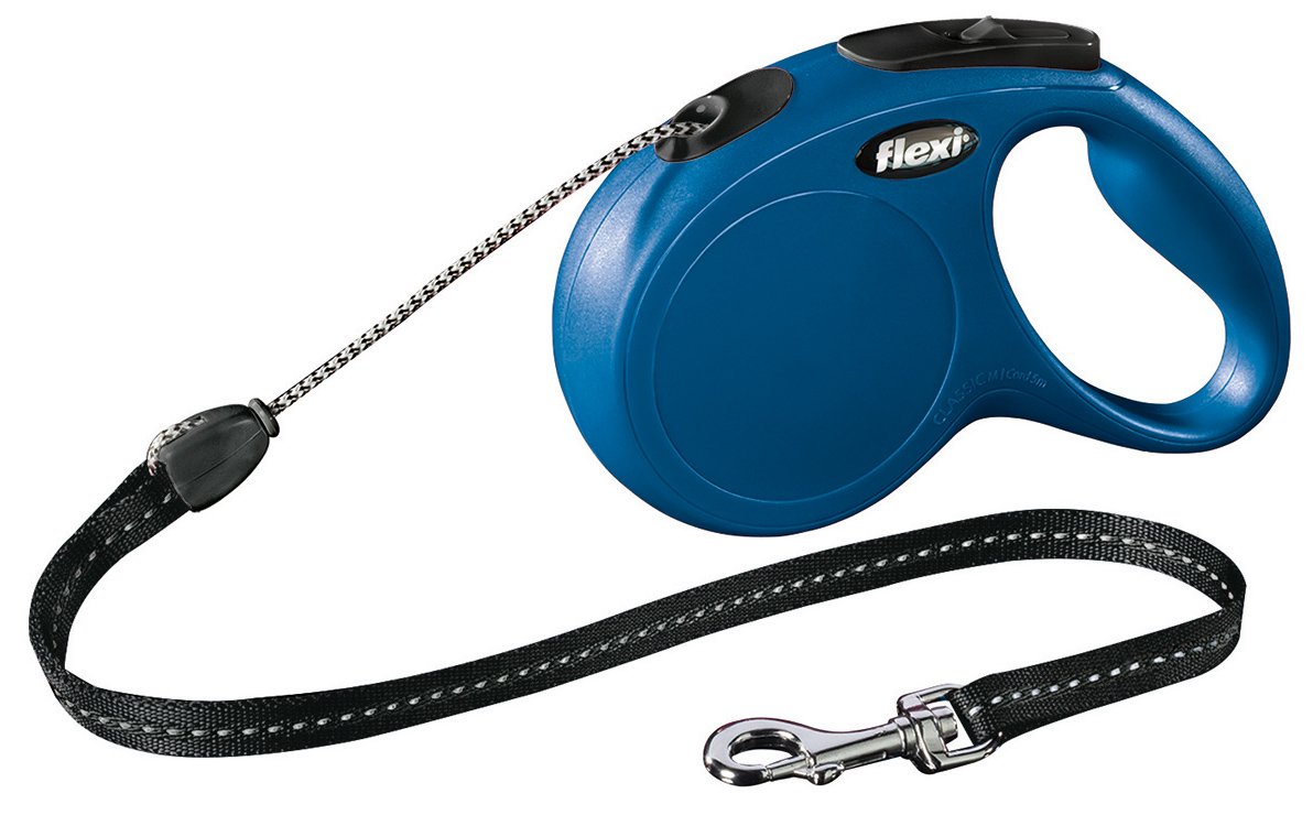 Flexi New Classic Retractable Dog Leash (Tape), 16 ft, Medium/Large, Blue โ image 1