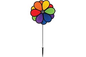 In the Breeze 2744 Double Dazy Flower Wind Spinner, 10", Rainbow