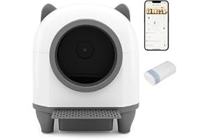 PETSITE Automatic Cat Litter Box, 80 L Self Cleaning Litter Box with Smart App Control and Safety Sensor, Low-Decibel Quiet O