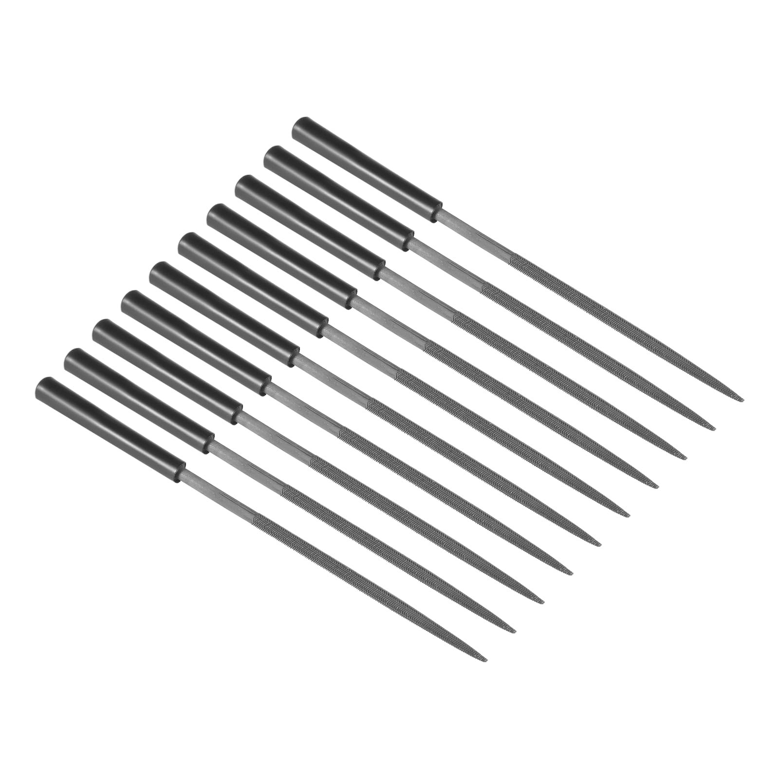 CoCud Round Needle File, 4mm Shank Size 160mm Total Length, Steel Rasps Files with Nonslip Handle - (Applications: for Workshops), 10-Pieces