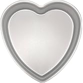 kefyixc 10 Inch Heart Shaped Cake Pan, Aluminum Heart Cake Mold, Heat-Resistant Baking Cake Pan for Wedding, Party, Family Occasions, Chocolate, Bread. (10 × 2 Inch)