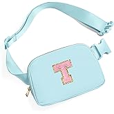 Gitus Gifts for 7 8 9 10 11 Year Old Girls Belt Bag Fanny Pack Crossbody Bags with Initial Letter Patch Birthday Gifts for Daughter Sister Friends Teen girls (Icing Blue-T)