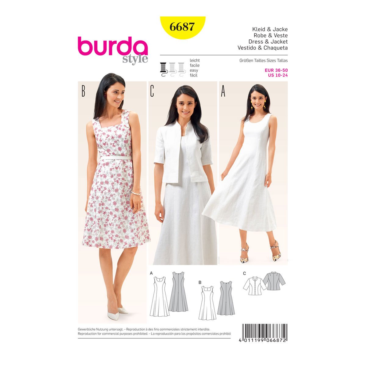 Burda Style Sewing Pattern B6687 Misses' Dress & Jacket