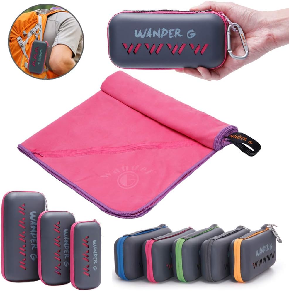 Wander G Microfiber Towel Fast Drying Camping Towel Ultra Soft Compact for Travel Beach Hiking Backpacking Yoga Gym Sports : Sports & Outdoors