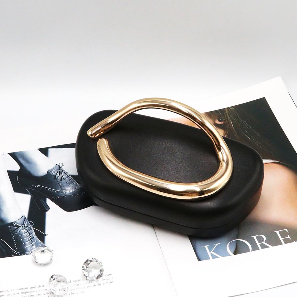 Acrylic Clutch Purse for Women Classic Round Acrylic Evening Handbag Vintage Metal Handlebars Bag for Wedding Party Prom