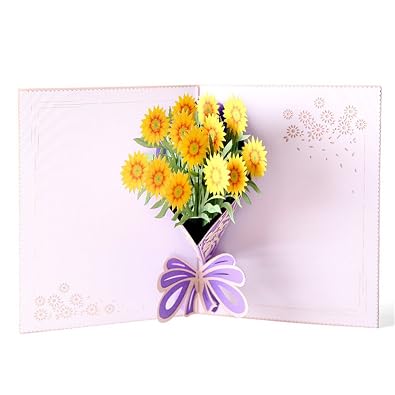Aruie Carte De Vœux 3d Bouquet De Fleur Du Soleil