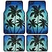 BDK Palm Tree California Carpet Floor Mats for Car SUV - 4 Piece Set, Blue, Licensed Prodcuts, Secure Backing