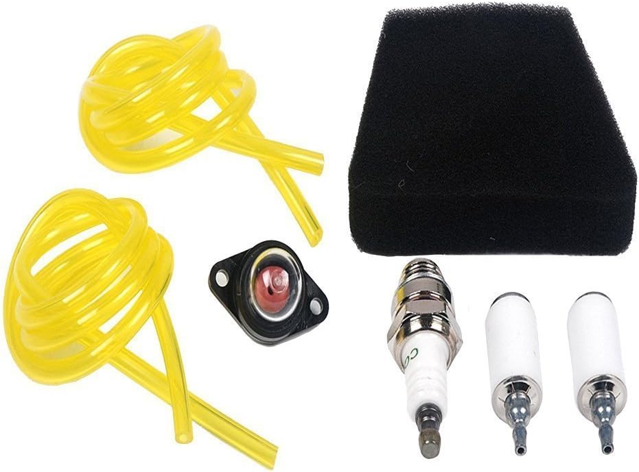Primer Bulb,Spark Plug, Air Filter, Fuel Filter, Fuel Line Hose Tube Kit for Poulan 260 1950 1991 2375 2150 Poulan Pro Craftsman Ryan Weed Eater Chainsaw