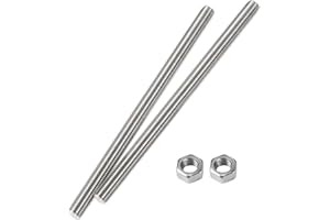 HiPicco M8 x 150mm Fully Threaded Rod & Studs, 304 Stainless Steel Right Hand Threads Rods, M8-1.25 Thread Pitch for Anchor B