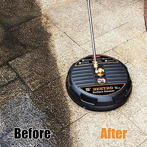 BEETRO 15 inch Surface Cleaner for Pressure Washer with 2 Extension