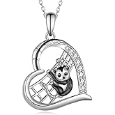 Lieditia Possum Necklace for Women 925 Sterling Silver Opossum Pendant Necklace Animal Jewelry for Women Possum Gifts