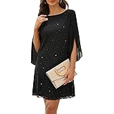COOAN Wedding Guest Cocktail & Formal Dresses for Women - Lace Sequin Prom Evening Dress
