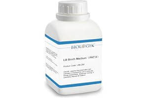 CryoKing LB Broth Medium Powder, 250g/Bottle, Laboratory Grade with Tryptone, Yeast Extract & Sodium Chloride, LB Broth Media for Laboratory Bacterial Culture, 1 Bottles/Case