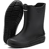 Hsttgsr Rain Boots for Men Waterproof Fashionable Rubber Boots Non-slip Outdoor Garden Boots Mid Calf Muck Work Shoes Comfort Lightweight Rainboots for Fishing Climbing