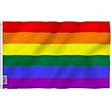 Anley Fly Breeze| 3x5 Foot Rainbow Flag（6 Stripes - Vivid Color and UV Fade Resistant - Canvas Header and Double Stitched - Gay Pride Banner Flags Polyester with Brass Grommets 3 X 5 Ft