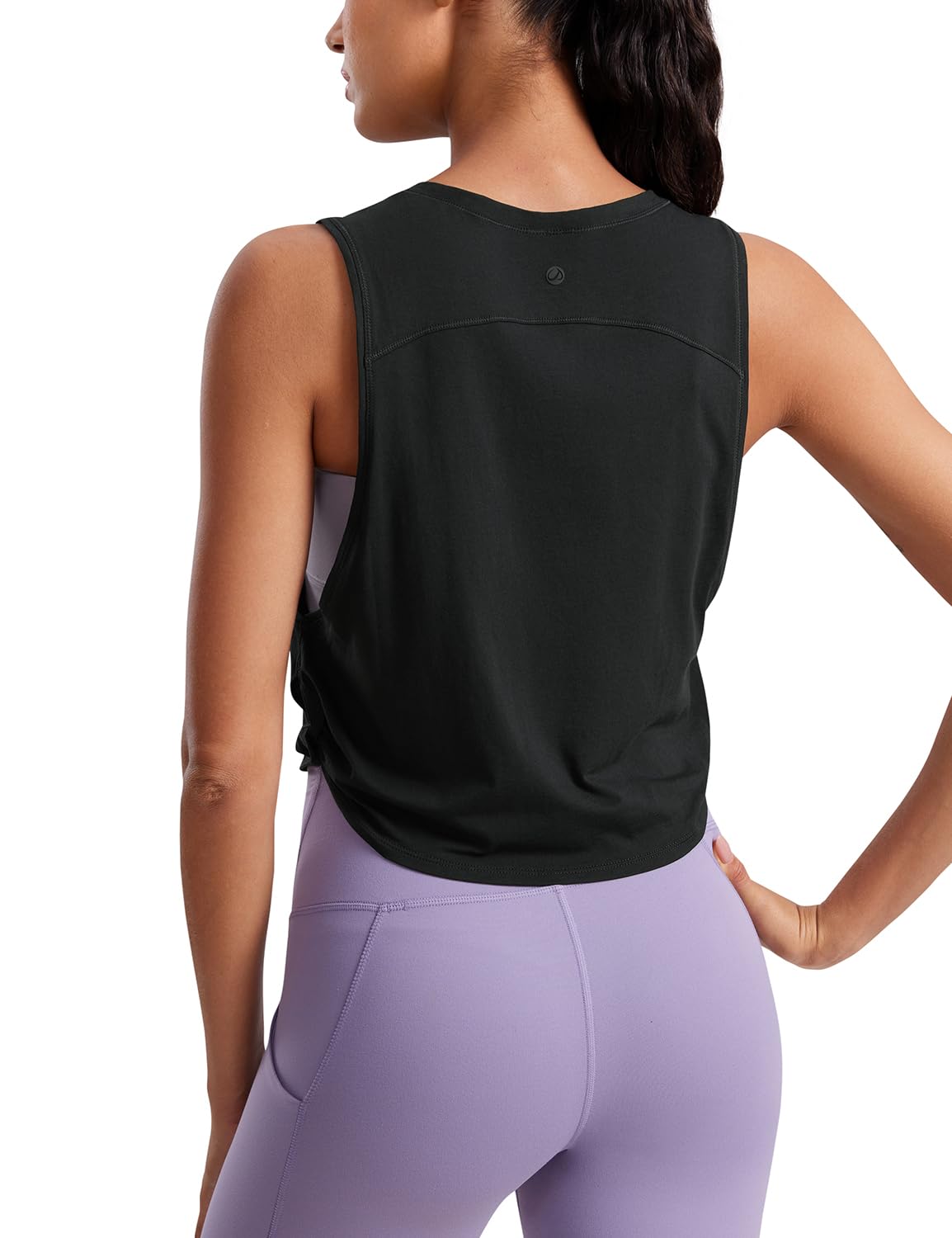 CRZ YOGA Pima Cotton Large Armhole Tank Tops for Women - Workout Sport Athletic Yoga Running Gym Loose Crop Sleeveless Shirts