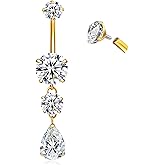 ONESING 3-12 Pcs 14G Belly Button Rings Belly Rings for Women CZ Opal Navel Rings Belly Piercings Jewelry Belly Barbells Stainless Steel Body Belly Button Piercing Jewelry