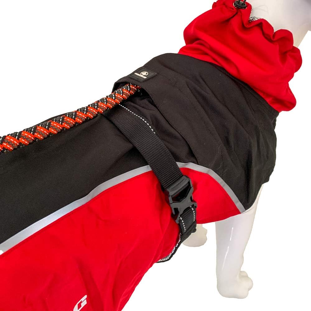 Cross Hiking Dog Coat, Waterproof for Dogs Thermoregulating Lining, Nanga Red, Size 35 cm - 194 g, Black/Red - Image 4