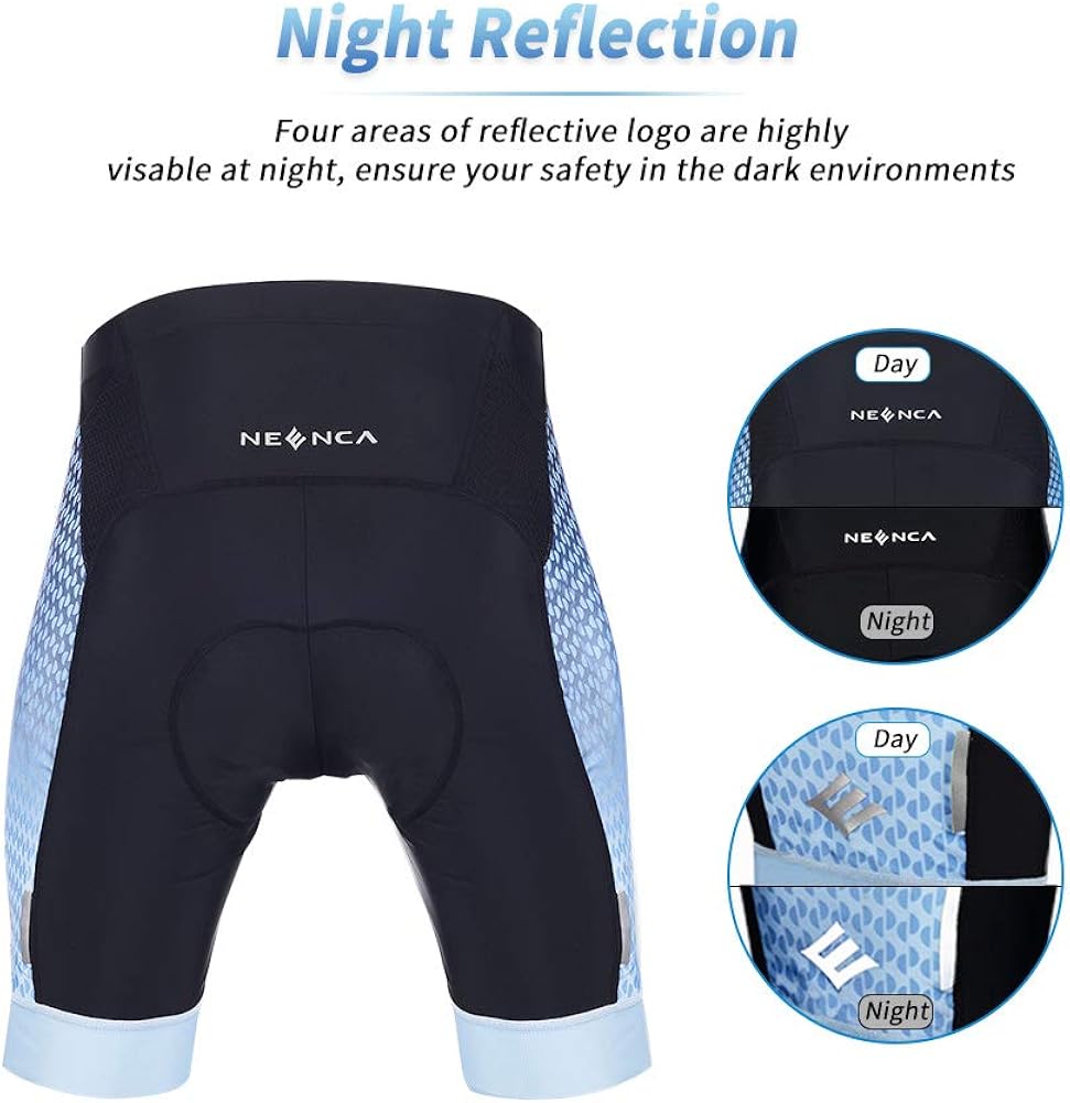 NEENCA Men's Bike Cycling Shorts with 4D Sponge Gel Padded, Cycling Underwear Pants, Bicycle Riding Tights, Breathable: Clothing