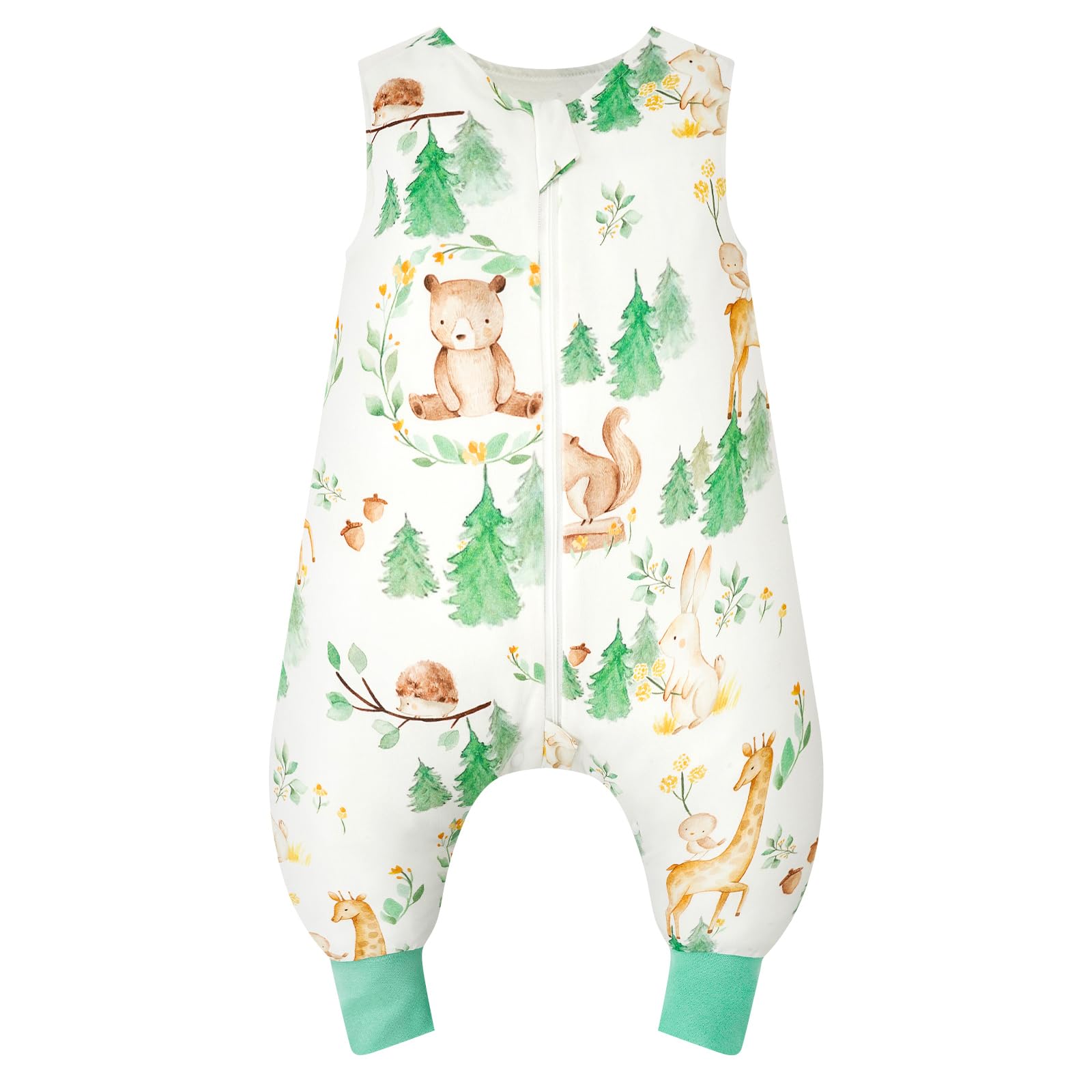 Baby Sleeping Bag 1.0 Tog with Legs, 100% Cotton Sleeveless Baby Sleep Sack Toddler Wearable Blanket for Boys and Girls, 90cm/3-4 Years — image 1