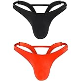 Mens Thongs Underwear Sexy T Back Briefs Bulge Enhancing Pouch G String Boxers Underpants 2 Pack