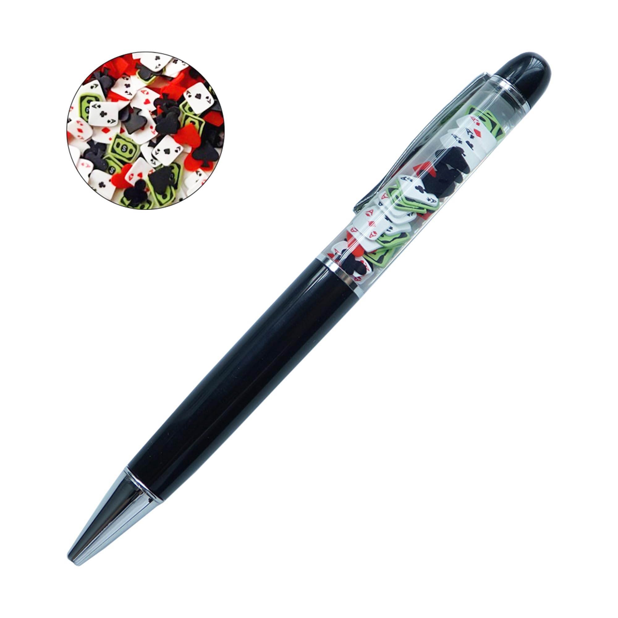 Sikyby Money Poker Casino Night Dollar Funcy Pens Cute Floater Floating Liquid Writing Journaling Office Pen Unique Gift For Women Men