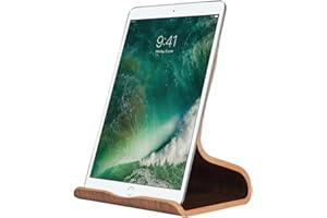 Tablet Stand, SAMDI Wooden Multi-Angle iPad Stand：Desktop Stand Holder Dock for iPad Air Mini 2 3 4, Kindle E-Reader, Cook Bo
