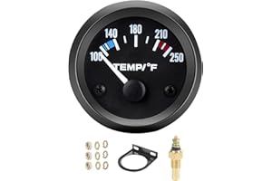 LAGWIUY Universal 2" 52mm Water Temp Gauge Automotive, 100-250℉ Water Temperature Gauge with LED Backlight, DC 12V Water Temp Thermometer Meter Kit with Sensor for Car Boat Marine Truck Motorcycle