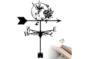 Weather Vane, 19.7x11.8 inch Inch Iron Hummingbird Wind Direction Indicators, Vintage Weather Vanes for Outdoor Garden Roof P