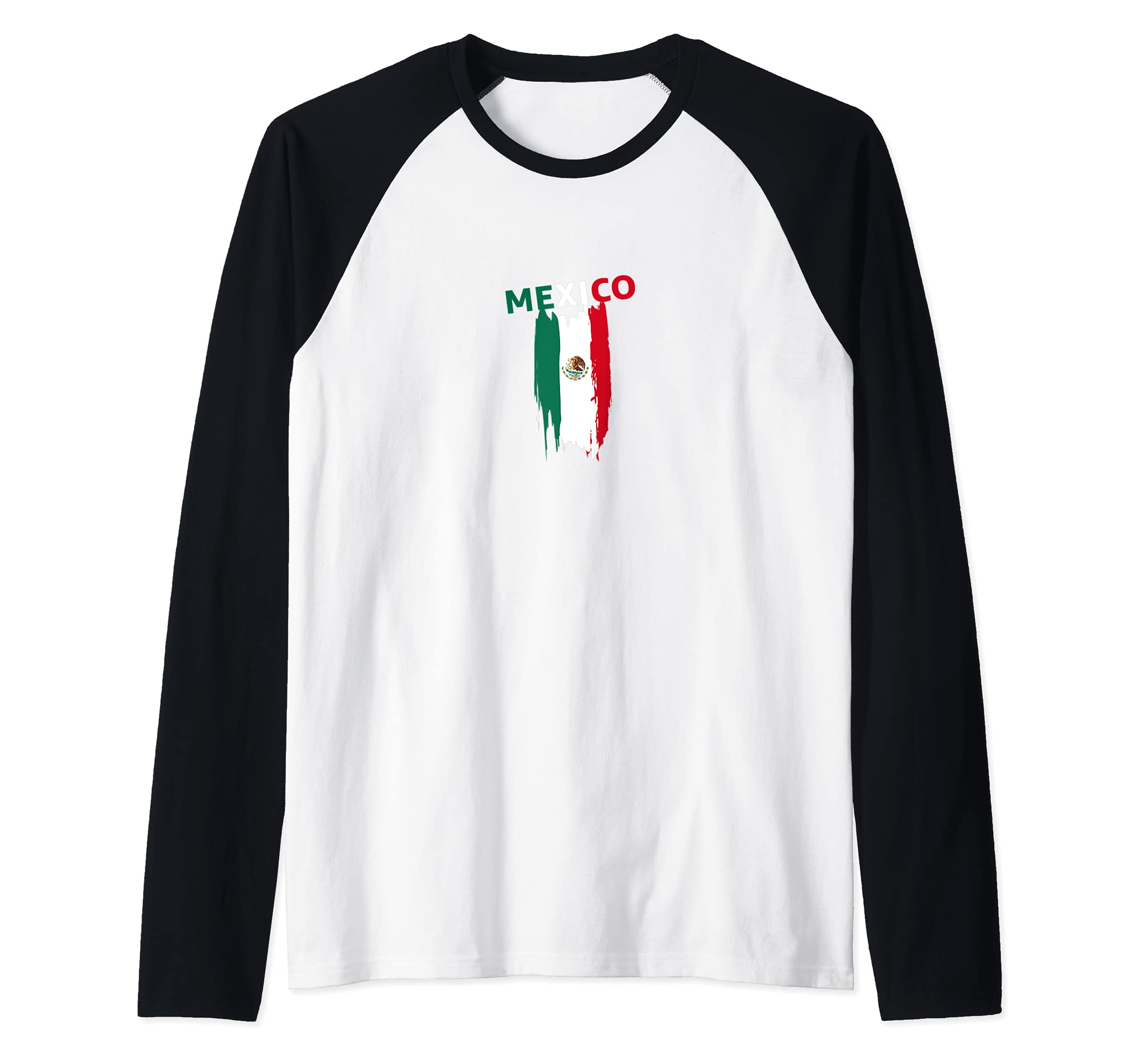 Flag Mexico Raglan Baseball Tee