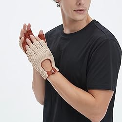 Hanotolo Fingerless Driving Gloves for Men– Soft