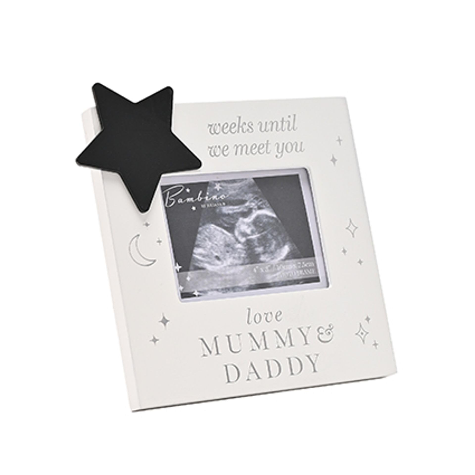 Bambino Countdown Baby Scan Frame-Weeks Until We Meet You-Love Mummy and Daddy CG1336, wood, One