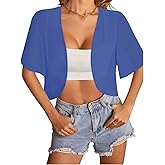 Women Bolero Shrug Cardigan Open Front Cover Up Sheer Short Sleeve Kimonos for Evening Dress