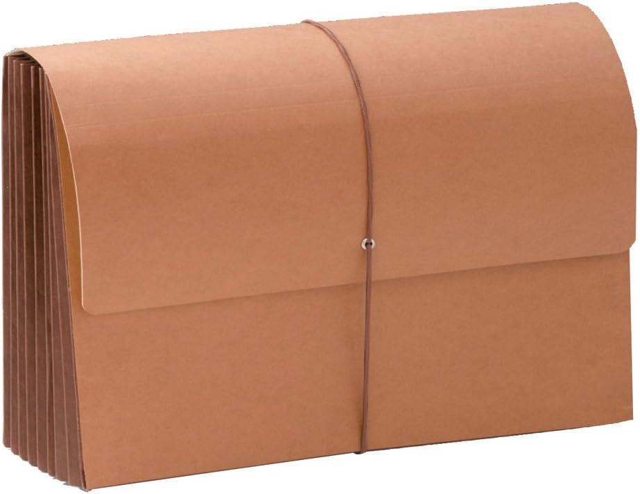 Smead TUFF® Wallet, 7" Expansion, Flap and Cord Closure, Extra Wide Legal Size, Redrope, 5 per Box (71167)