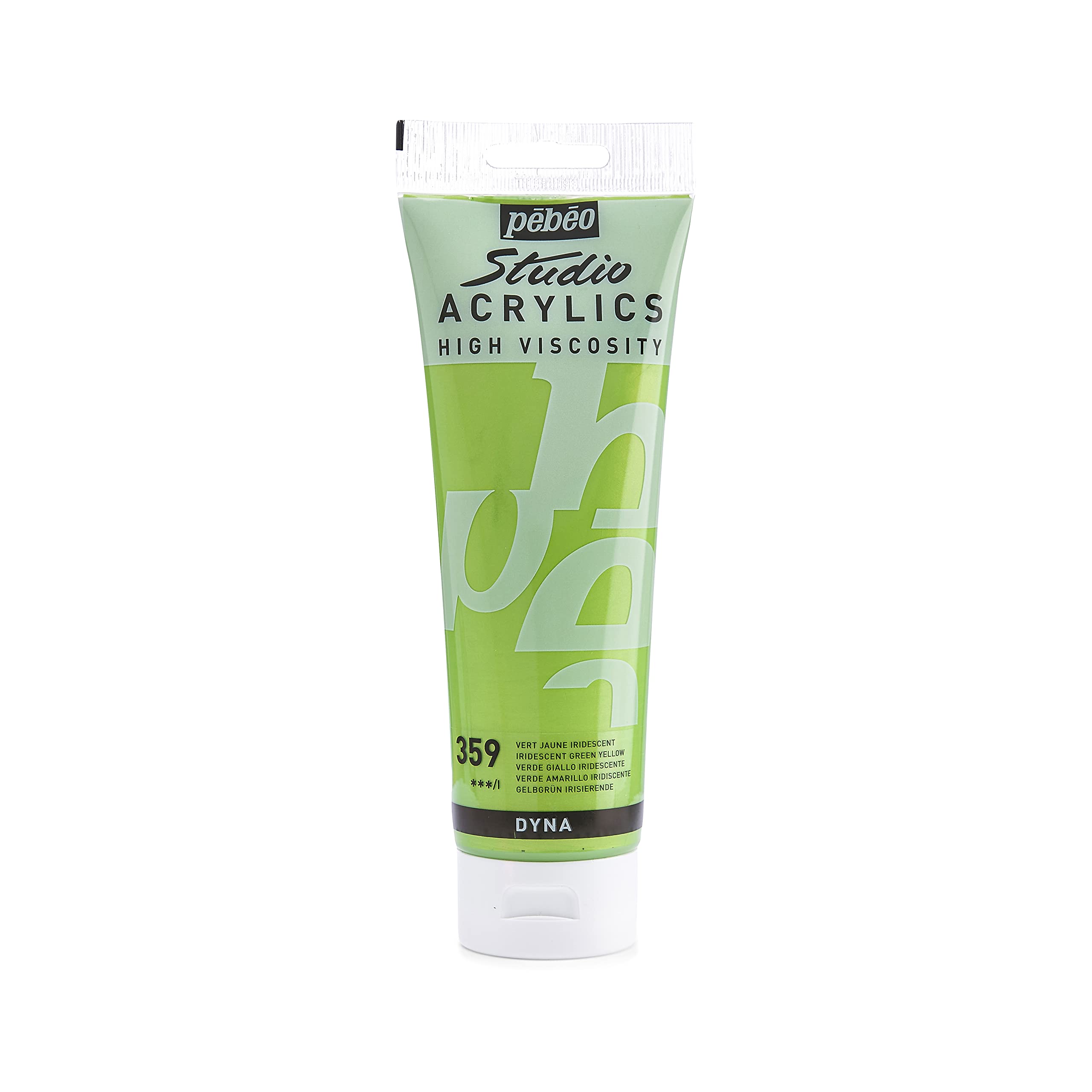 Pébéo High Viscosity Studio Acrylic Paint 250 ml Tube dyna vert jaune iridescent — image 1