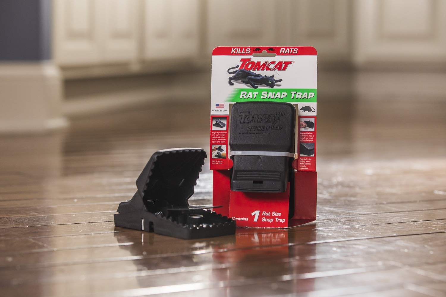 Tomcat Rat Snap Trap, 1 Rat Size Trap - Reusable - Effectively Kill Rats - Ideal for Home and Farm Use : Garden & Outdoor
