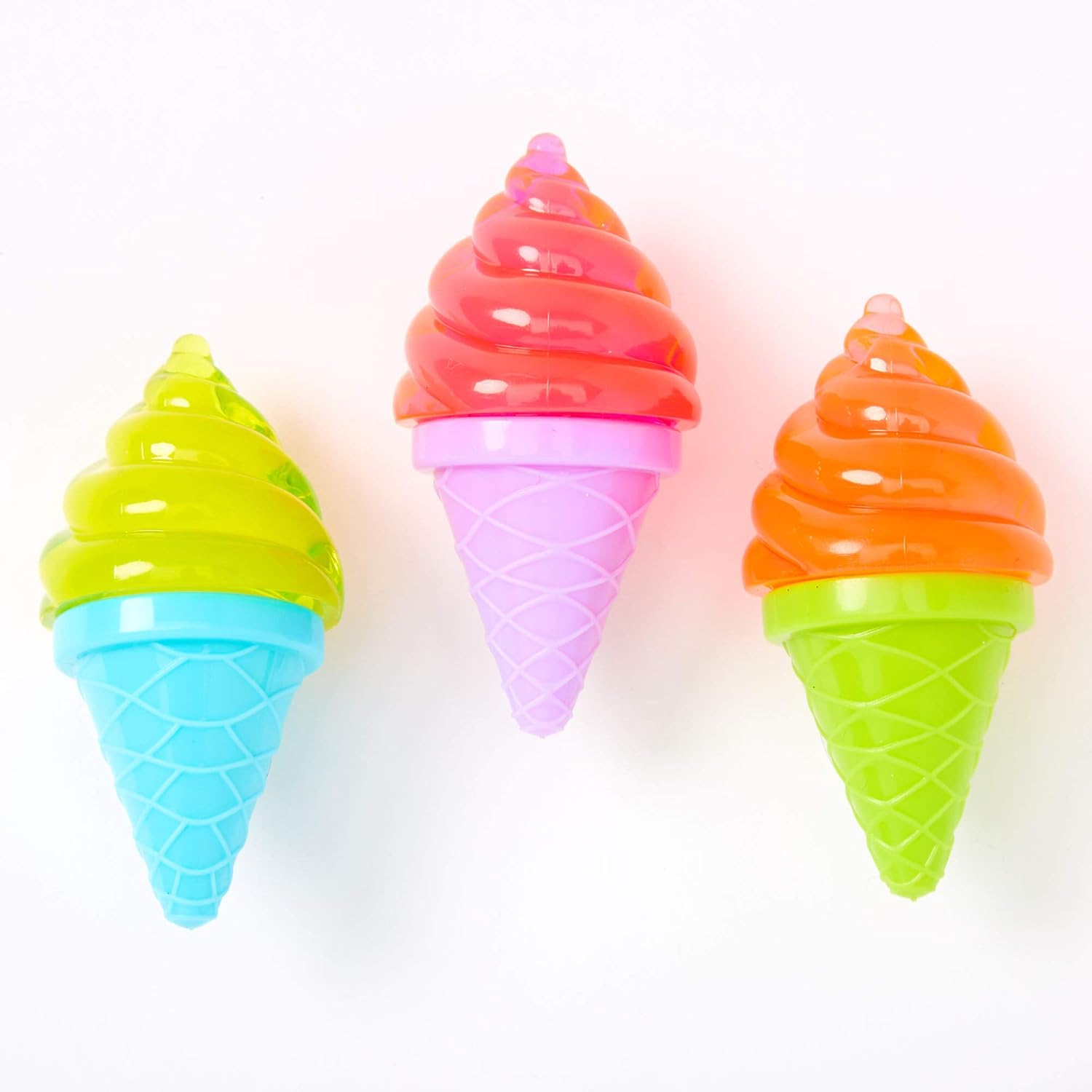 Claire’s Neon Ice Cream Lip Gloss Set for Girls, Mango/Pineapple/Watermelon, Cream, 3 Pack