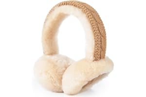 Harssidanzar Womens Winter Earmuffs, Sheepskin Earmuffs, Foldable Earmuffs, Outdoor Earwarmer HL303CA