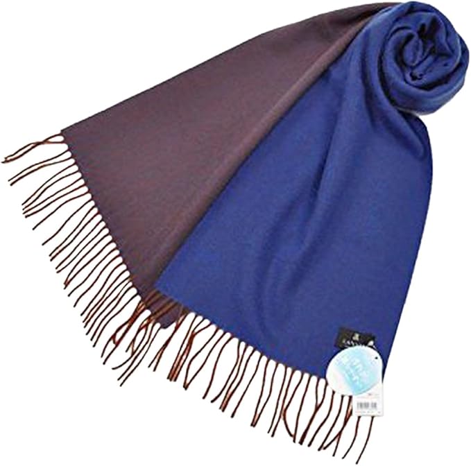 Amazon ランバン Lanvin カシミヤ100 ストール マフラー ブルー ブラウン マフラー 通販